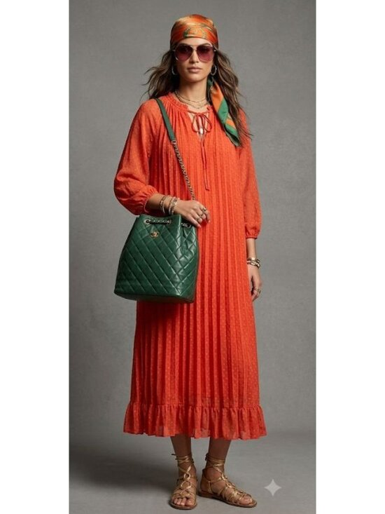 Nanette Lepore Dresses & Skirts - Nanette Pleta Cup Size 6 Boho Hippie Festival Whimsy Print Dress Orange